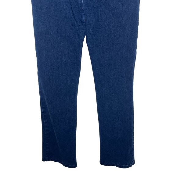 Betabrand Pull-On Straight Leg Blue Denim Pants Women’s Medium Petite Stretch - Picture 8 of 14
